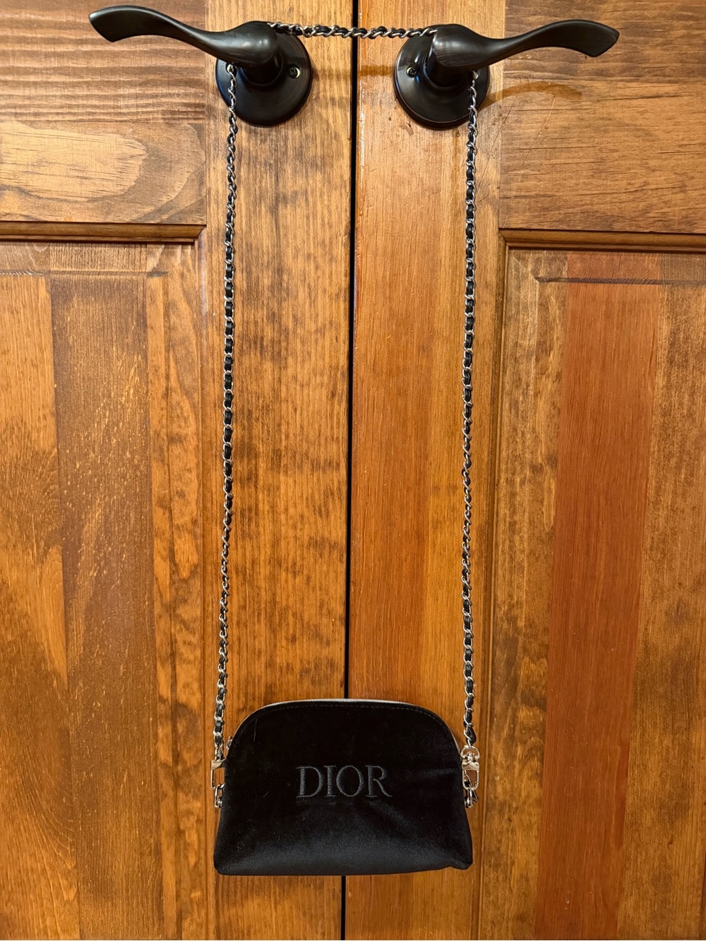 Dior Black Velvet Makeup Bag Crossbody Pouch with Embossed Logo Skincare Bundle - Picture 2 of 13
